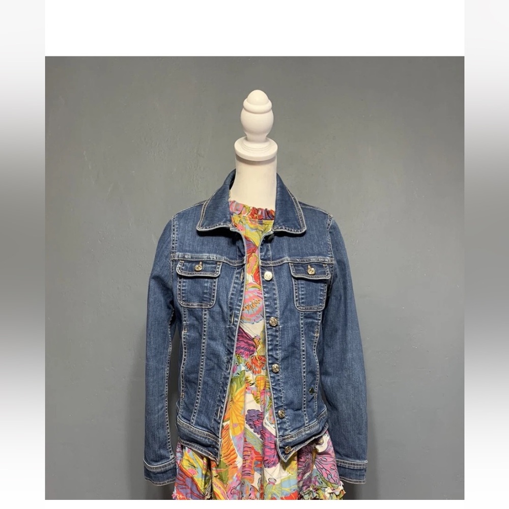 Kate Spade Sz Small Denim Blue Cotton Blend Jacket